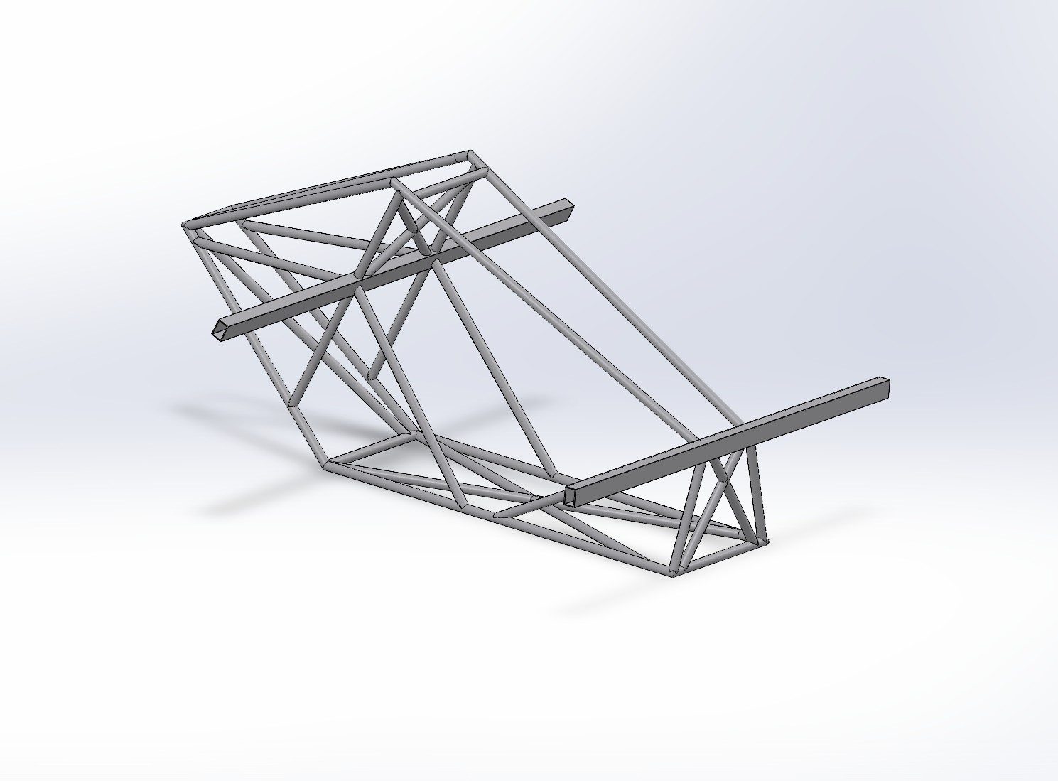Rendered view of the welded aluminium spaceframe